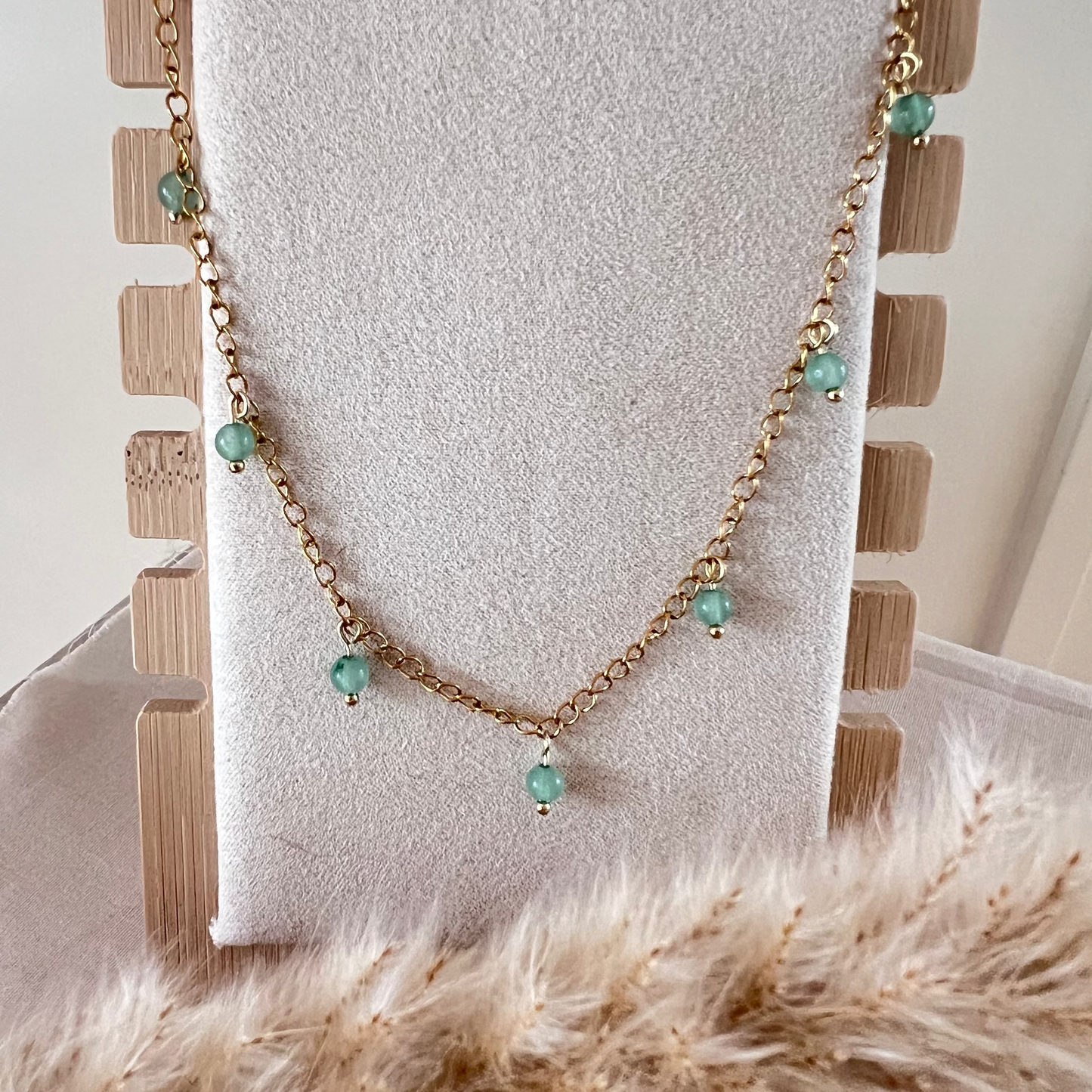 Aventurin-droppe - Halsband