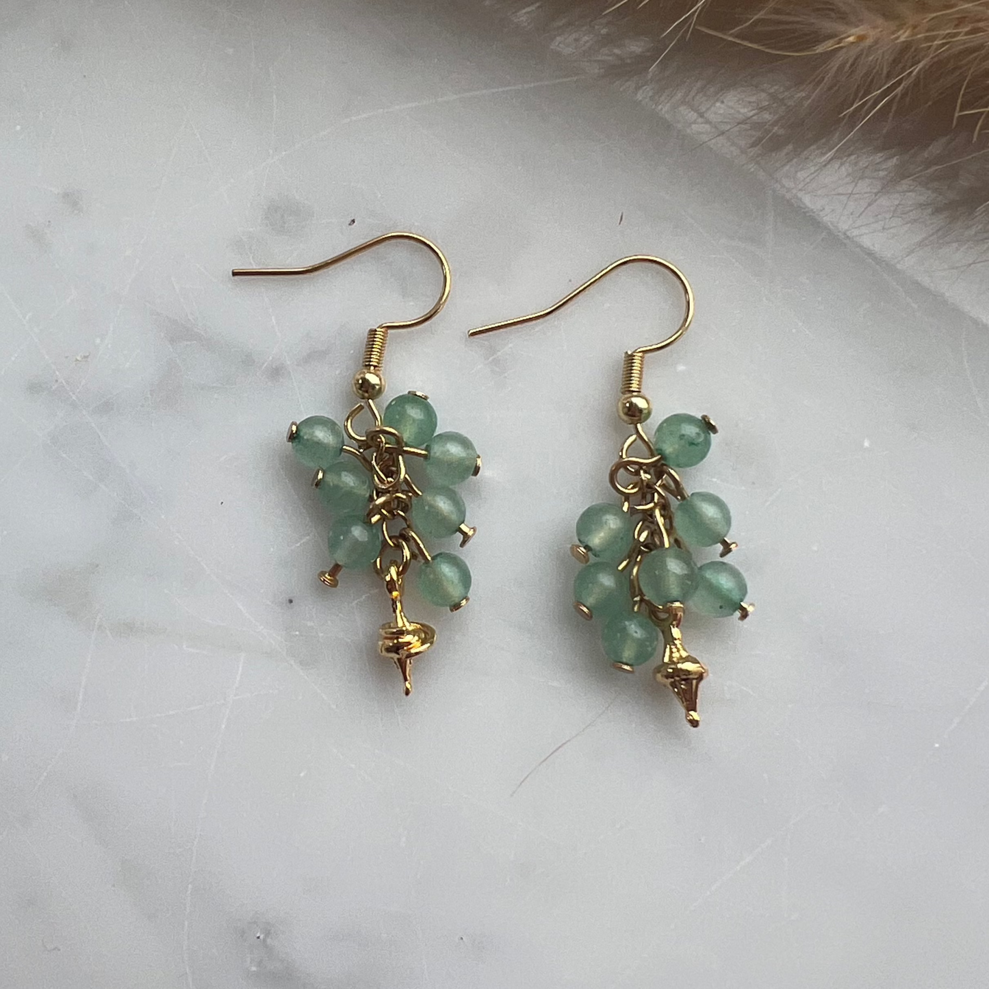 Blågröna kristalldroppar - Örhängen