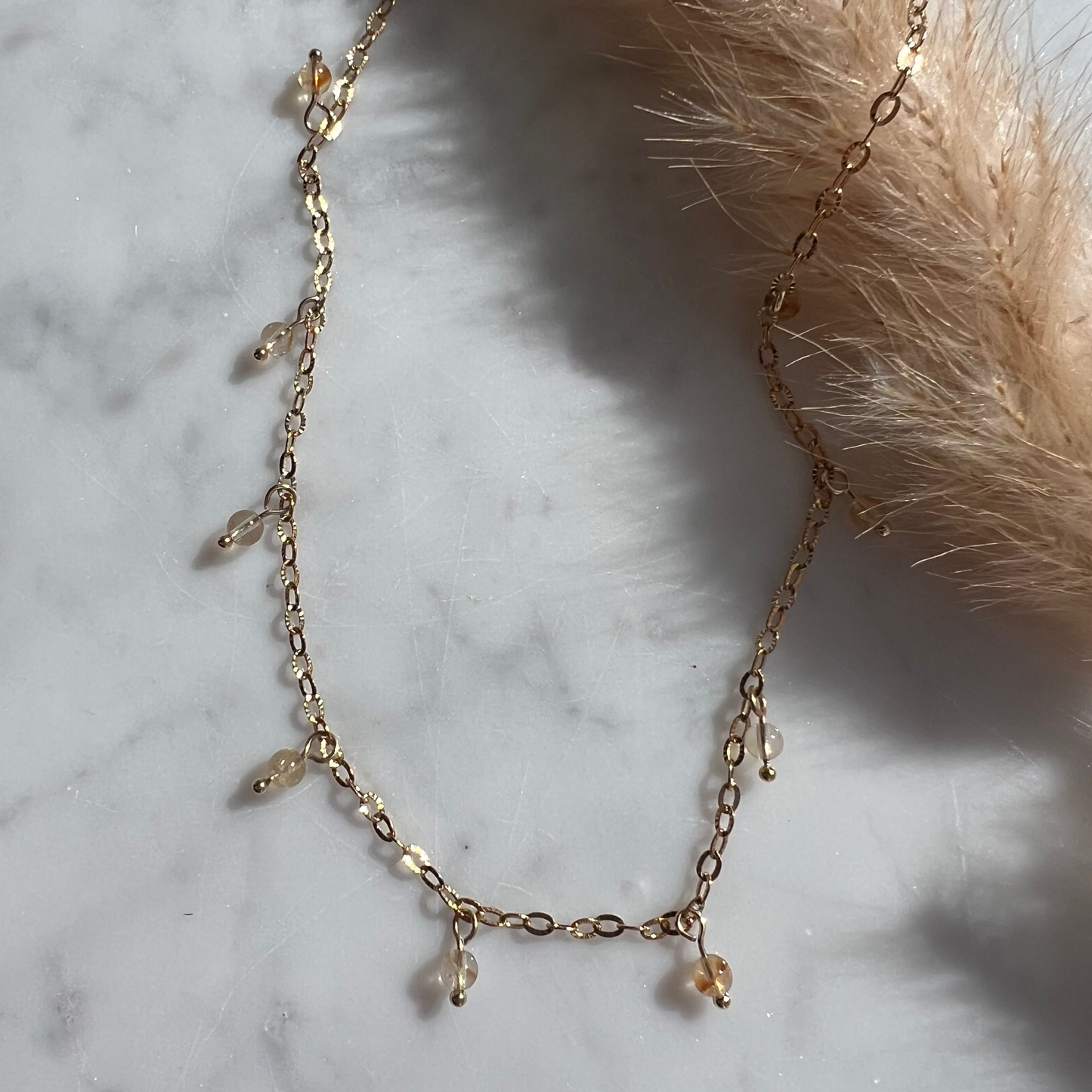 Citrin-droppe - Halsband