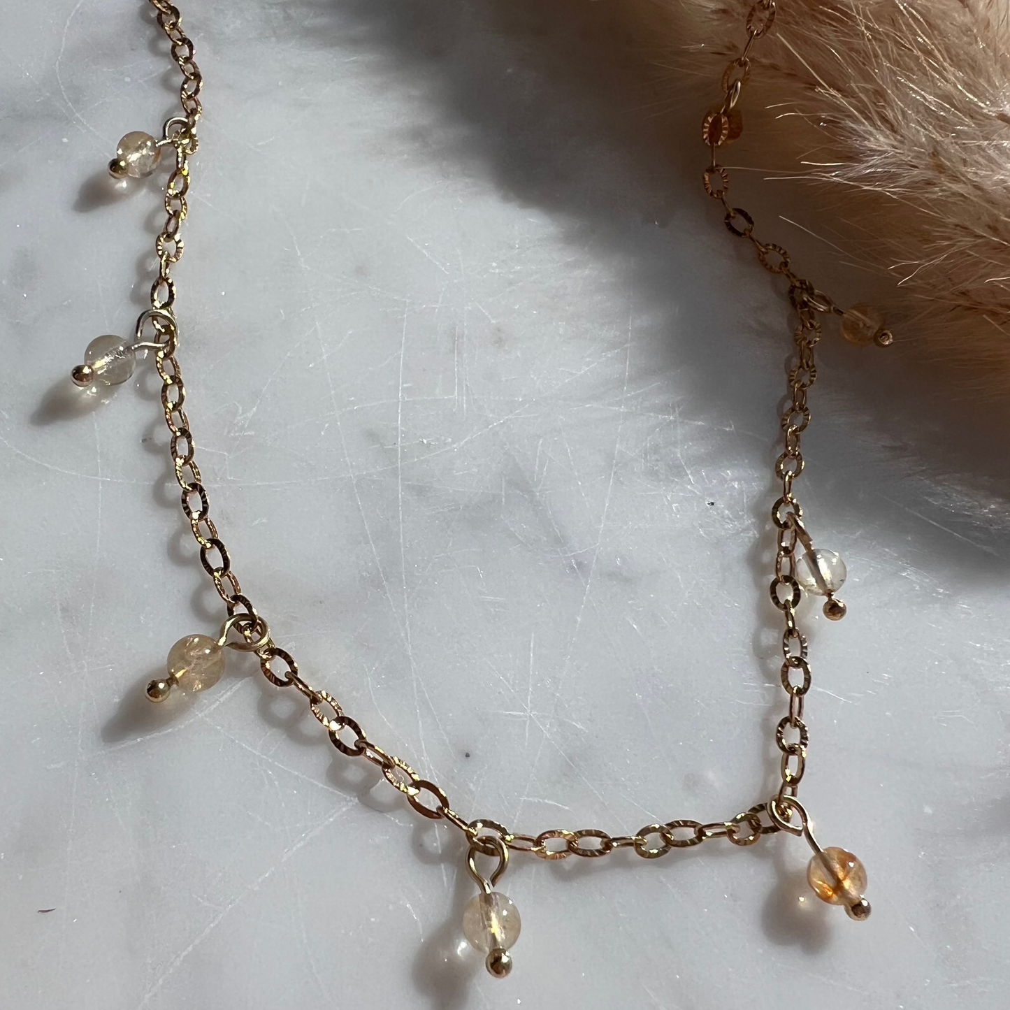 Citrin-droppe - Halsband