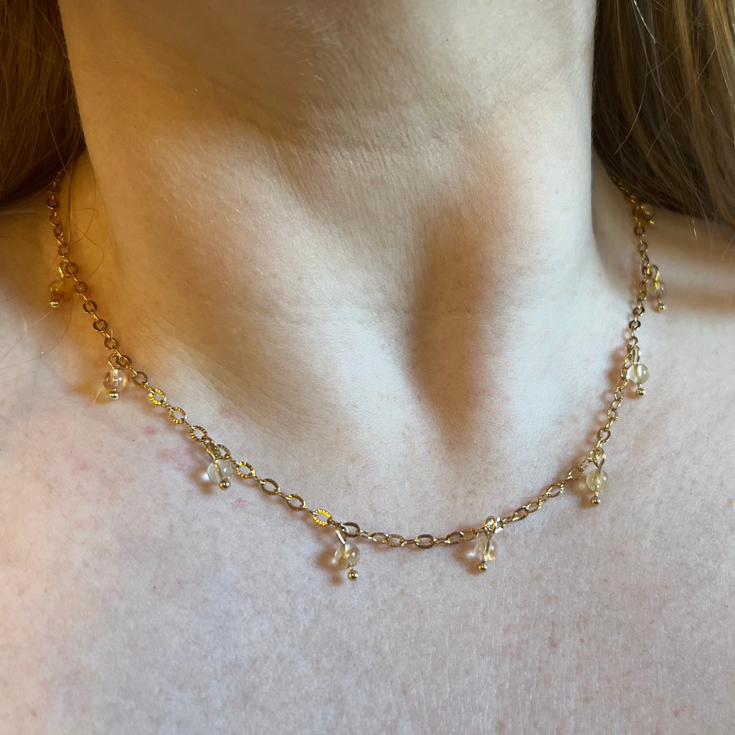 Citrin-droppe - Halsband