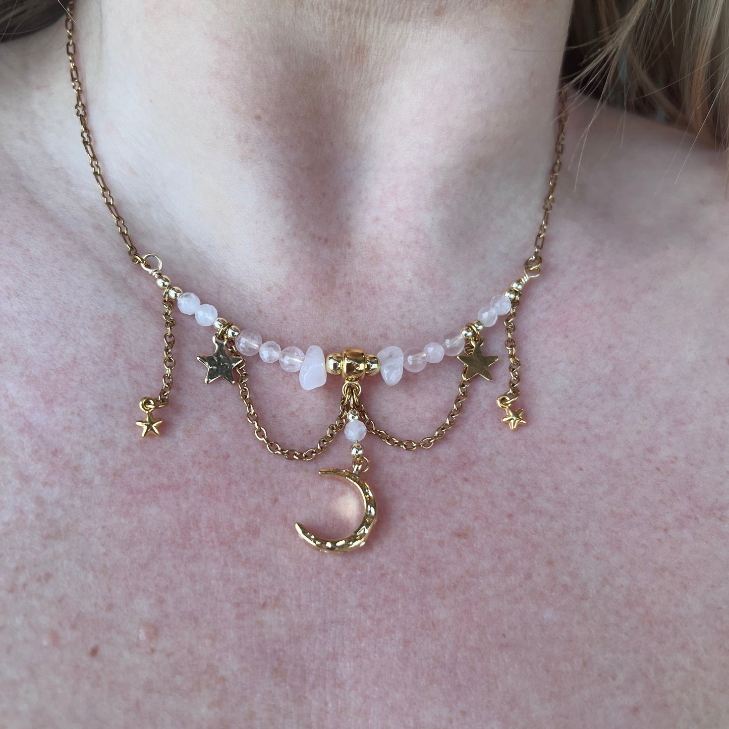 Celestial rosequartz - Halsband