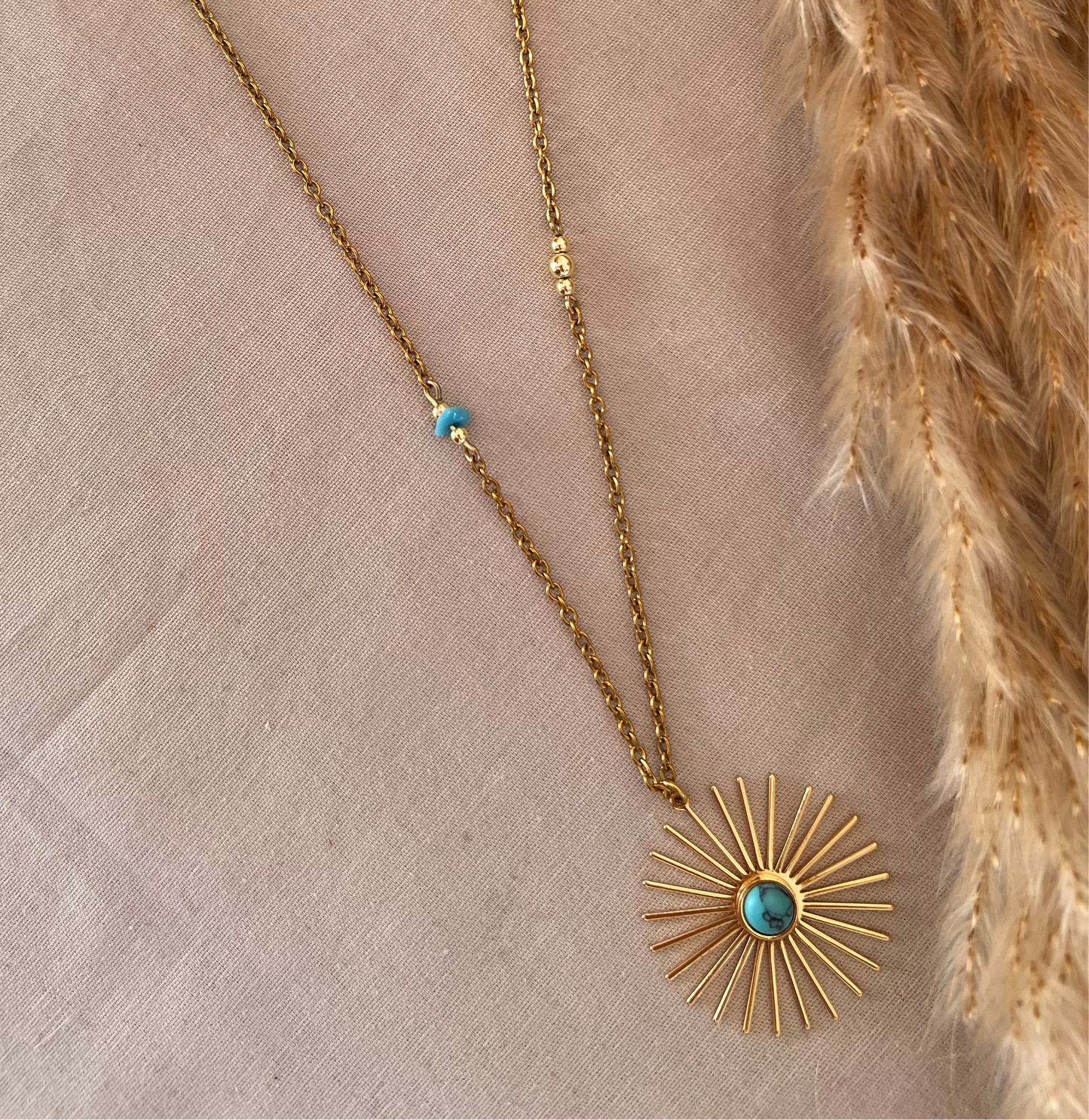 Turkos sol - halsband