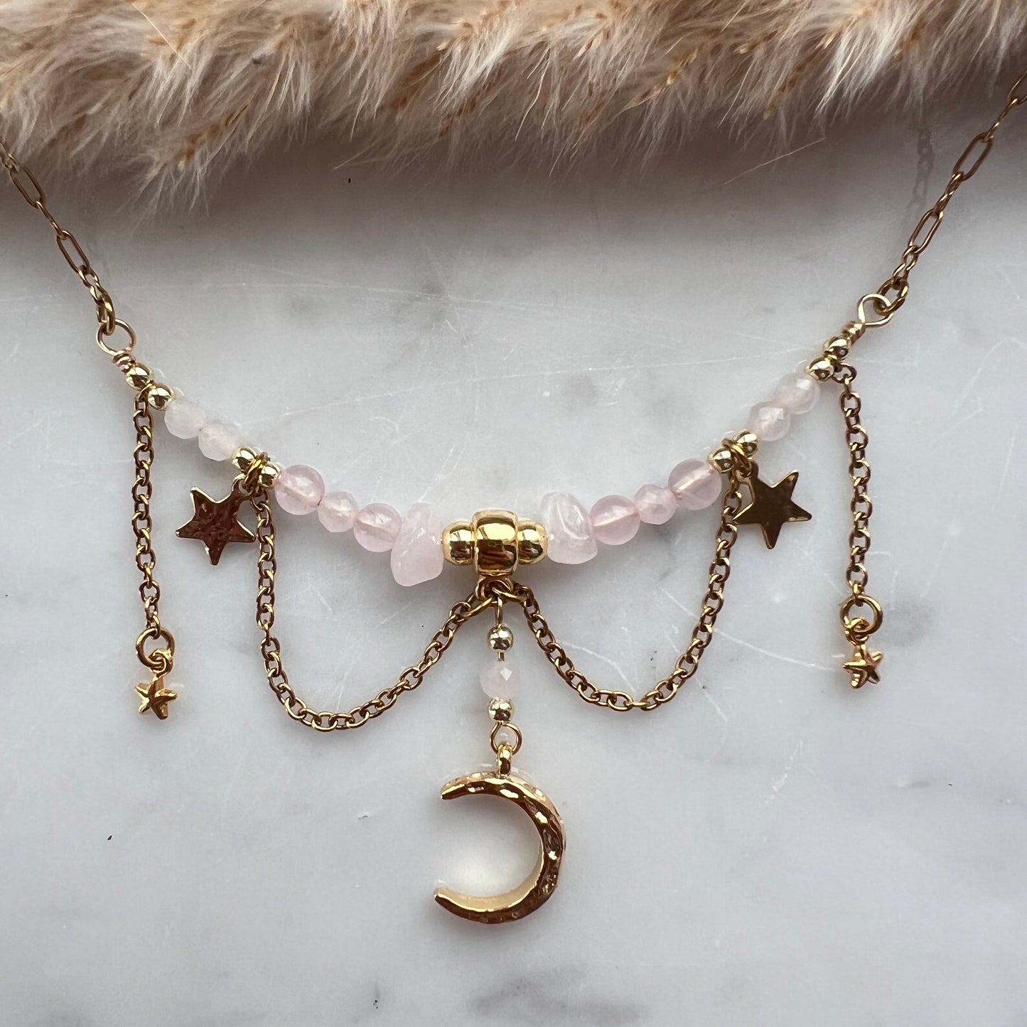 Celestial rosequartz - Halsband