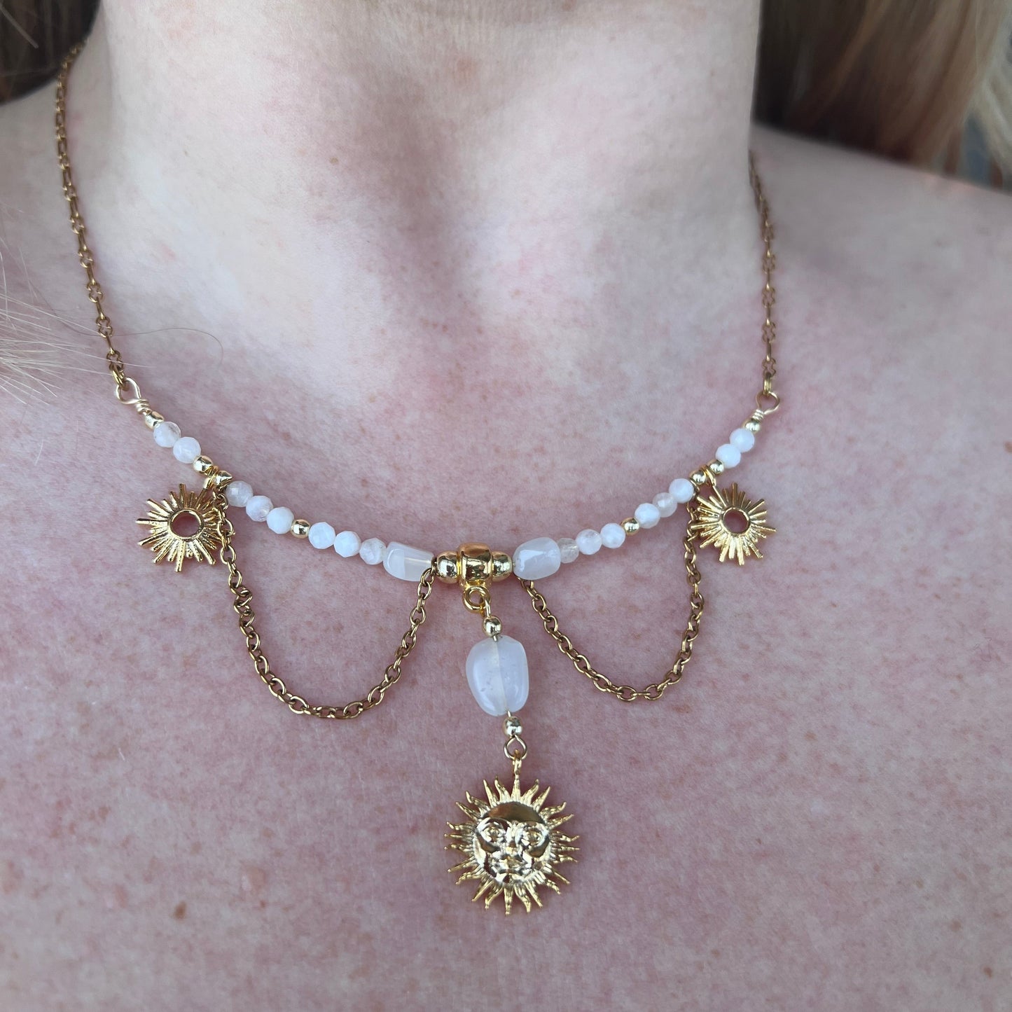Sun and moonstone - Halsband