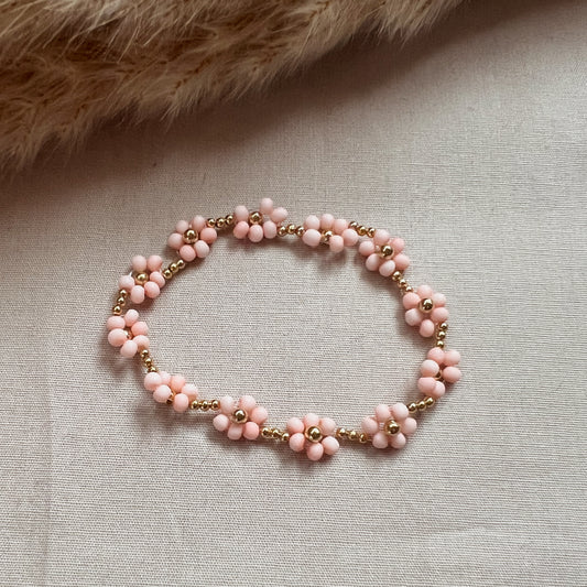Armband - Små rosa blommor
